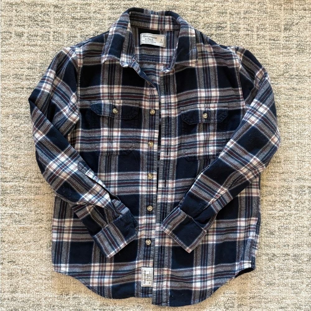 Abercrombie & Fitch Blue and White Button Down Shirt